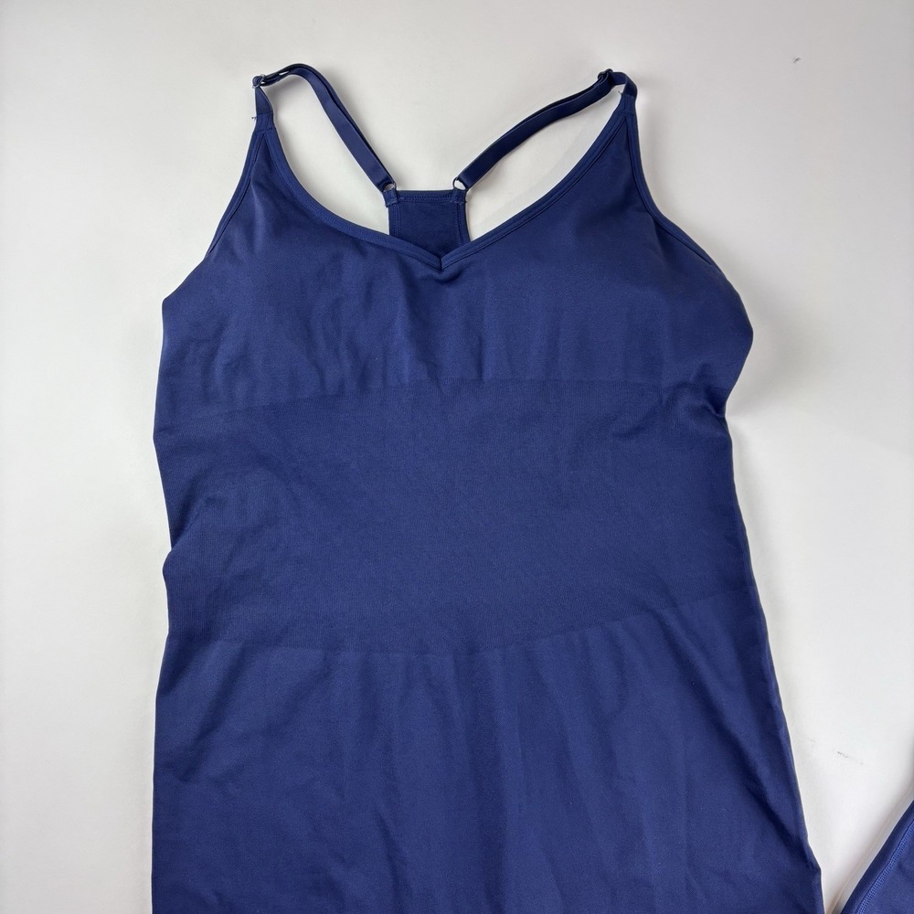 New XL Victoria Secret Pink Active Seamless Full Length Bodysuit Dark Blue - Picture 5 of 10